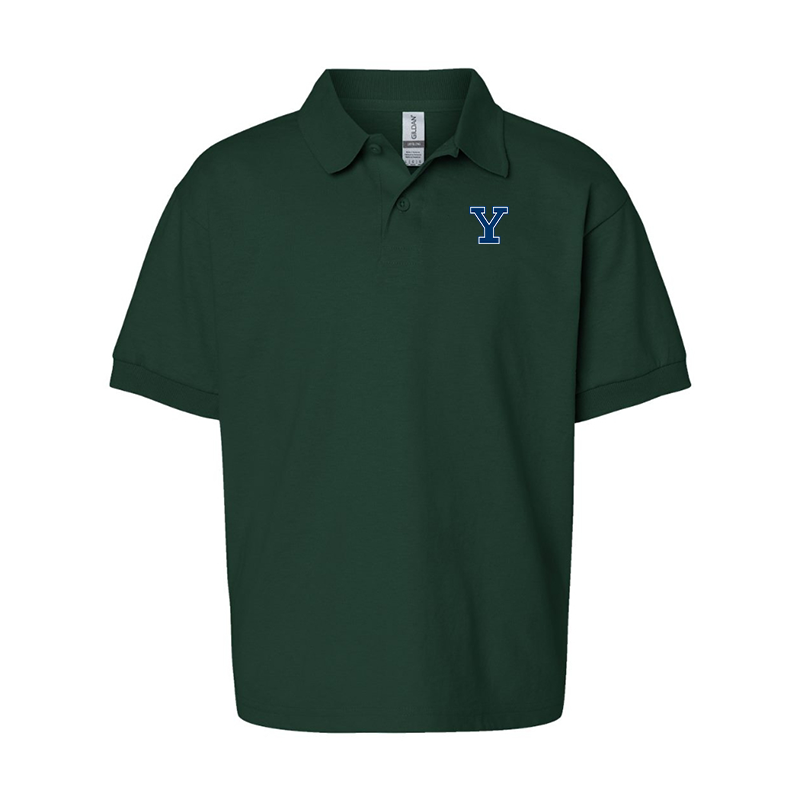 Youth Yale Bulldogs Gildan Dry Blend Jersey Polo